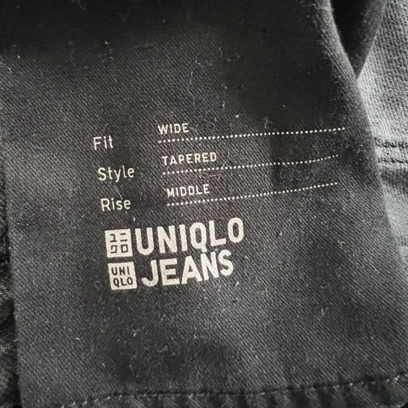 Uniqlo Men's Wide Fit Tapered Style Middle Rise Black Jeans Size 33 - Picture 6 of 13